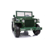 Elektrické autíčko - Retro vojenské vozidlo 4x45W - zelené - 158cm x 80cm x 82cm